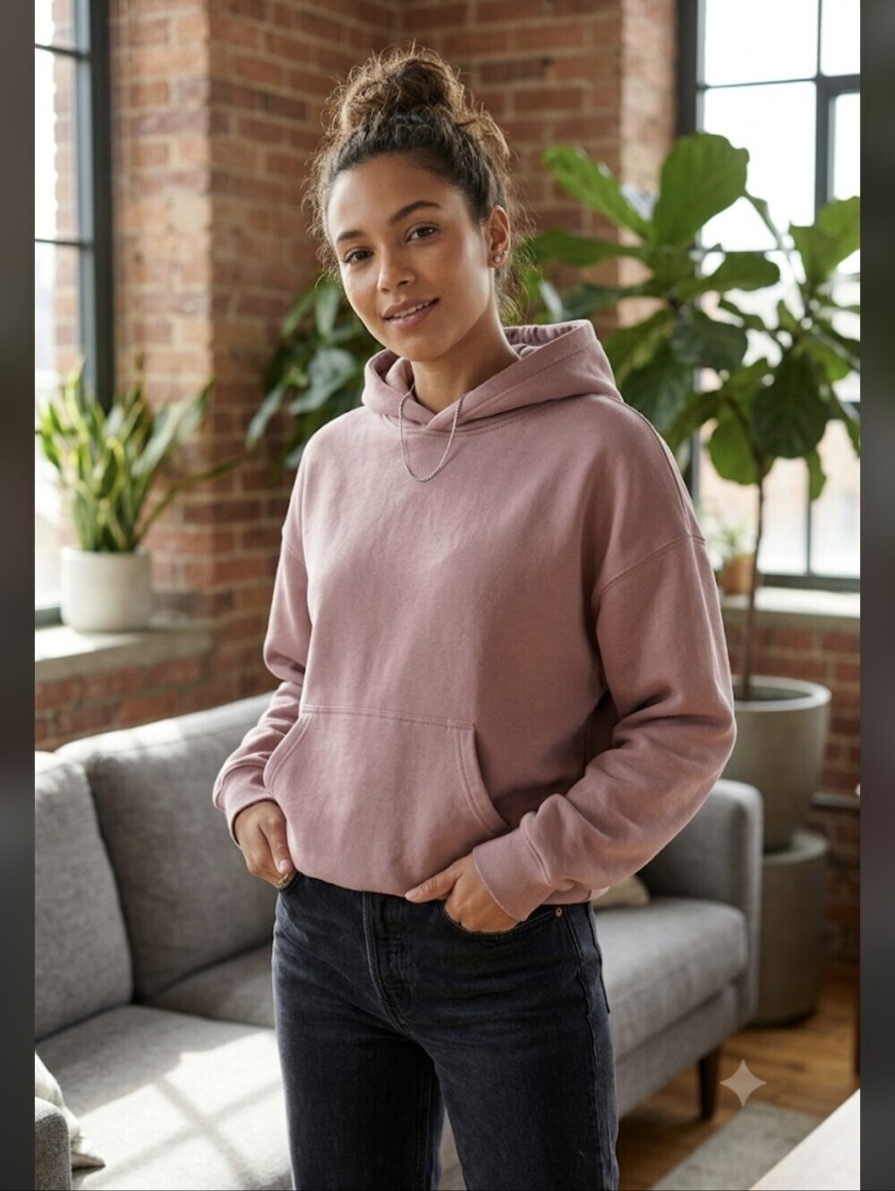 Comfrt Hoodie in Dusty Mauve / Rose | Size Medium Oversized Kangaroo Pocket